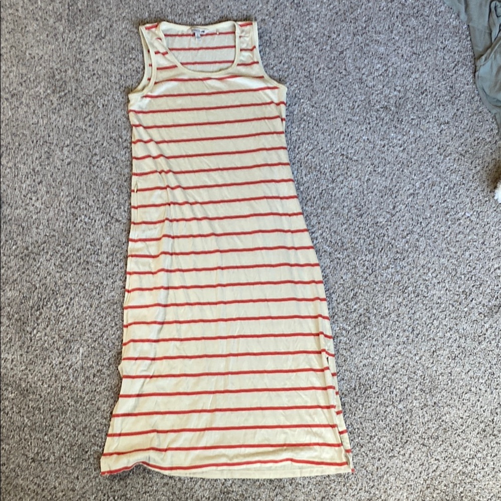 Toad&Co Cream Sheath Maxi Dress Sleeveless Scoop Neck